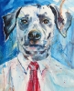spotty dog (acrylics on old life drawing)