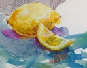 lemons (acrylics and collage)