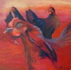 red chickens (acrylics)