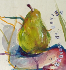 pear (acrylics and collage)