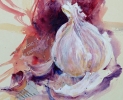garlic (acrylics and collage) SOLD